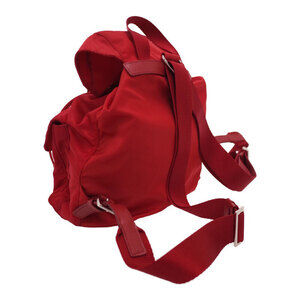 Prada Pocket Tessuto Backpack Red Rucksack Two Daybag